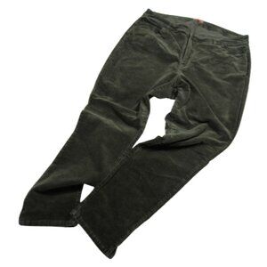 Modcloth women's army green stretch tapered leg‎ corduroy pants 1X